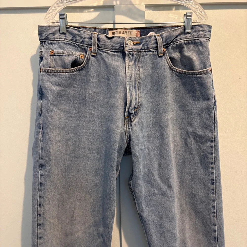 Y2K Levi's 505 Regular Fit Jeans Mens 36x32 Light Wash Straight‎ Leg 100% Cotton